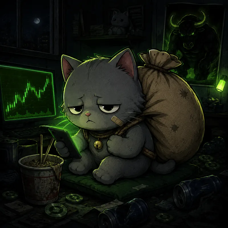 Bag Cat on the night shift